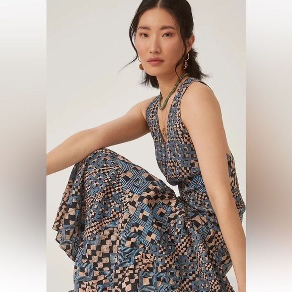 Anthropologie Let Me Be Flounced Maxi Dress Size S - Picture 15 of 15